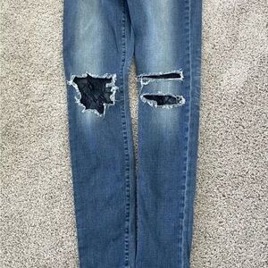 Joes Jeans Flawless the Charlie high rise skinny ankle Distressed Blue Jeans